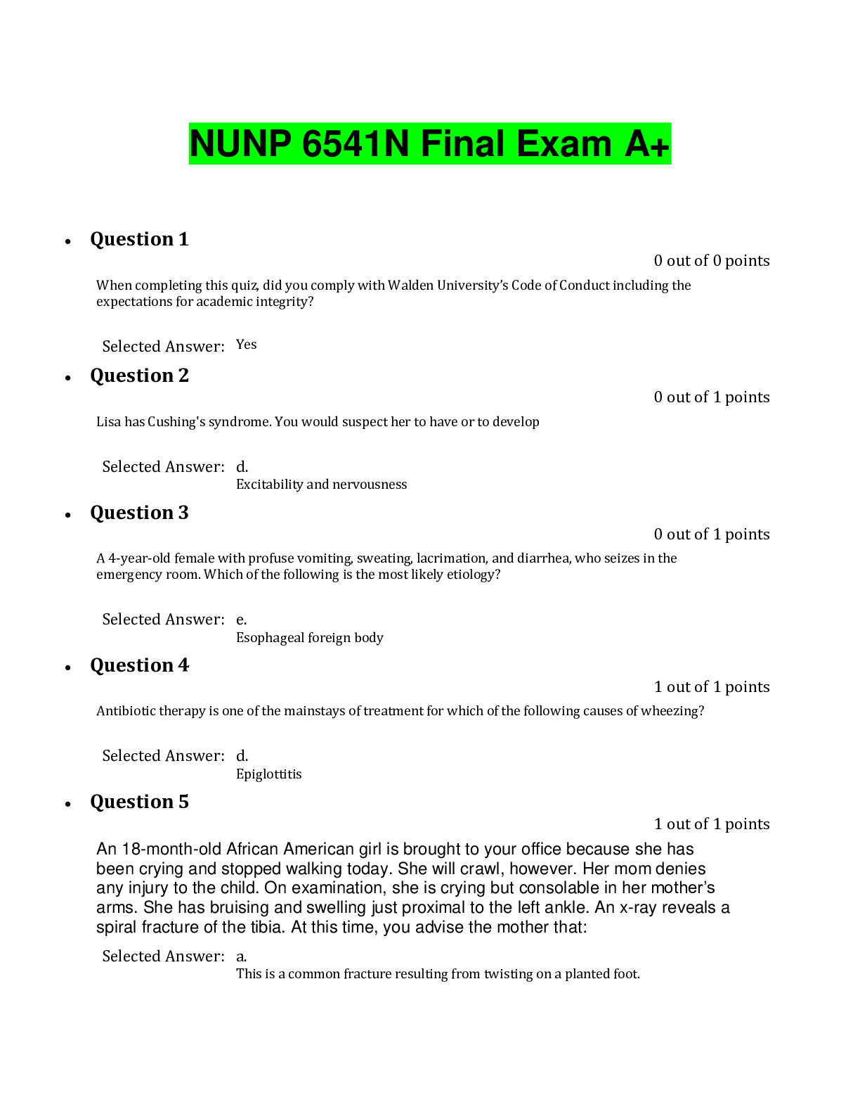 Preview image for NUNP 6541N Final Exam